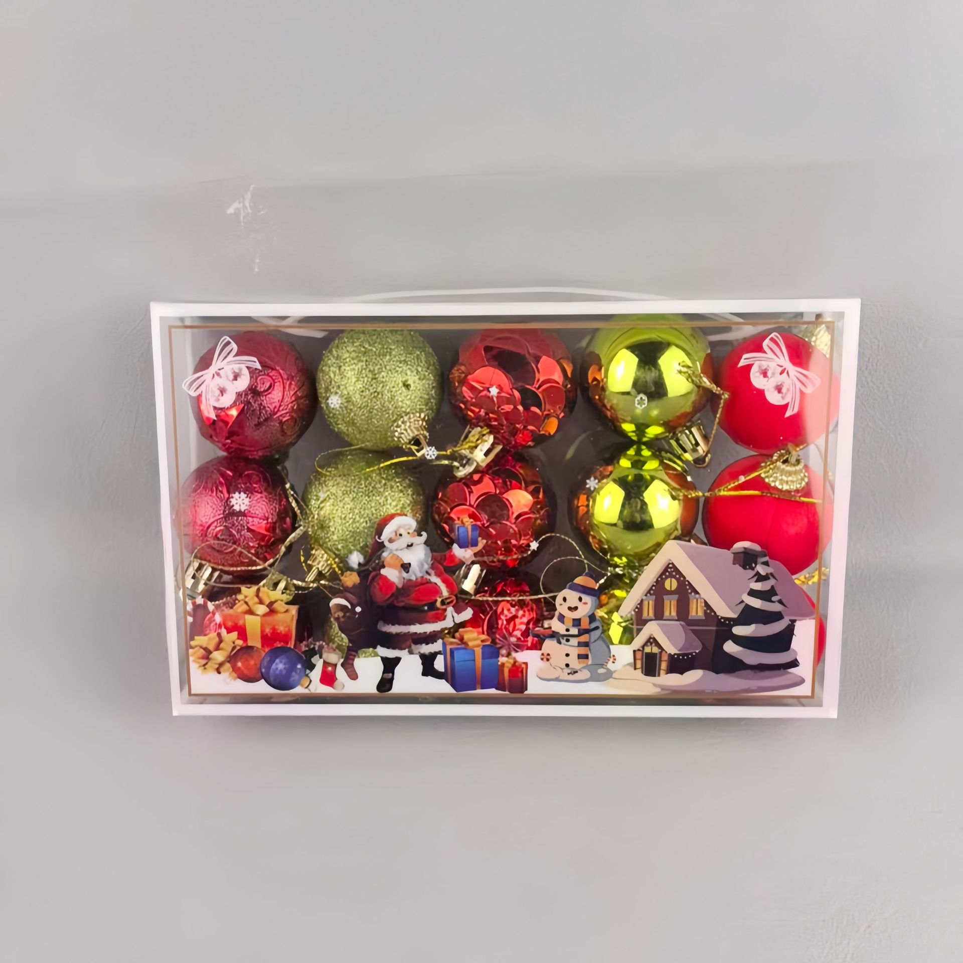 Nuevos Adornos navideños transfronterizos cuelgan bolas navideñas juego de bolas navideñas colgante de árboles de Navidad caja de regalo bolas navideñas q image 30