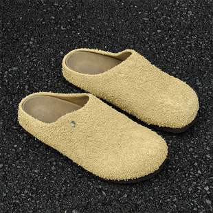 American-Style Half-Slip Thick-Soled Slip-On Unisex Fashion Versatile Lazy Birkenstock Shoes 45370 Lemon Yellow-J