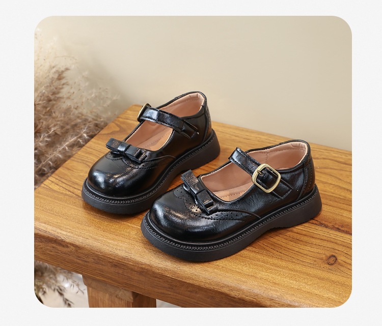 Mädchen Lederschuhe Mit Schleife Weiche Sohle Für Auftritte_voghion.com
