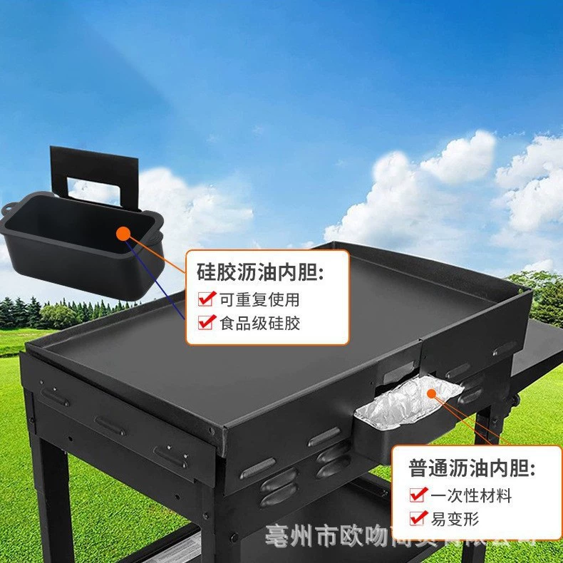 Сборник жира для барбекю, воронка для слива масла, черный камень, сборник масла для гриля, уличный гриль для барбекю, портативный, оптовая продажа, портативный