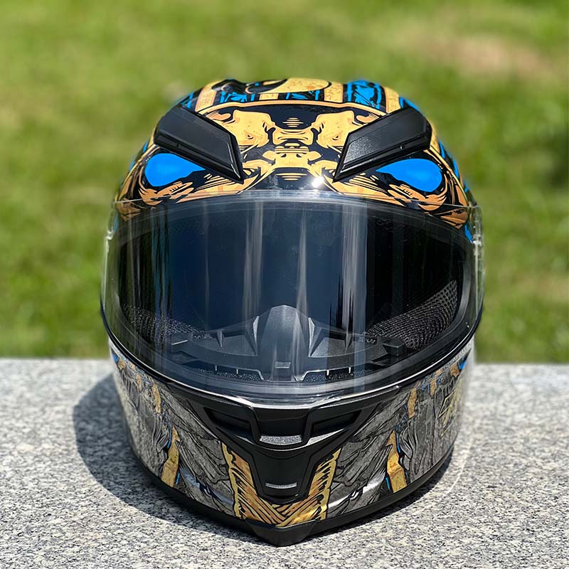Motorcycle Helmet Personalized Snow House Style with Extended Spoiler