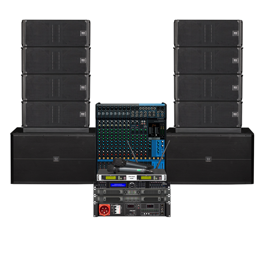 Sistema de Audio de Alta Gama para Actuaciones al Aire Libre a Gran Escala, Conjunto Completo de Sistema de Sonido Line Array para Escenarios, Bares e Iglesias