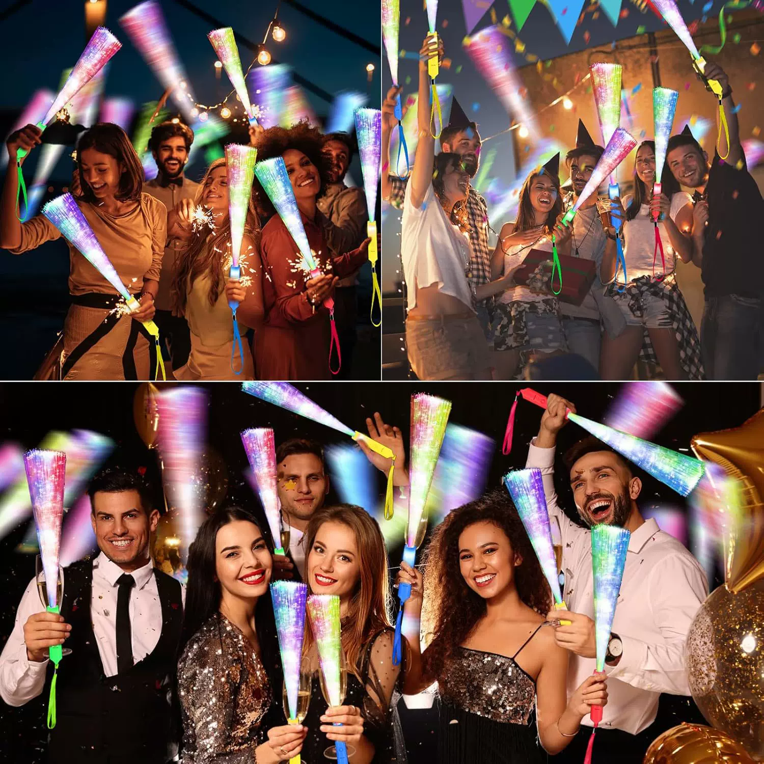 亚马逊热卖 led发光棒 闪光棒 婚礼发光棒彩色闪烁 LED光纤棒