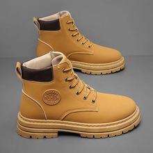马丁靴男鞋秋季新款高帮工装靴子英伦风短靴韩版百搭厚底靴子潮鞋