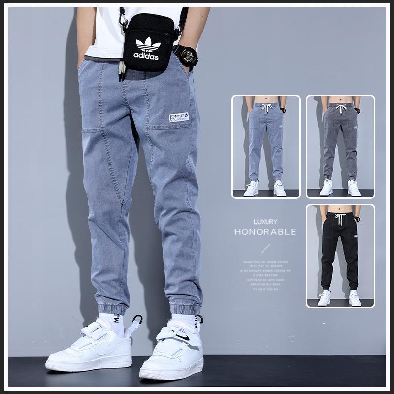 A generation of denim pants 2022 Spring and Autumn new summer thin toe Harlan student trend casual pants A generation of denim pants 2022 Spring and Autumn new summer thin toe Harlan student trend casual pants