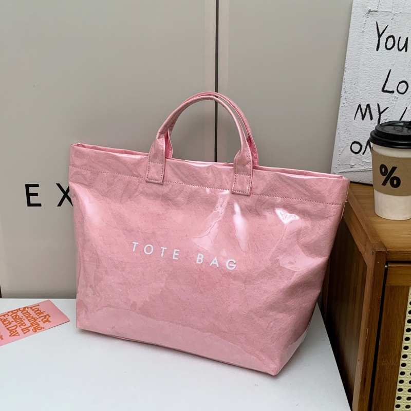 クロスボーダー起爆杜邦紙アルファベットトートバッグ2025新作透明シンプル大容量ハンドバッグレトロ女性カバン