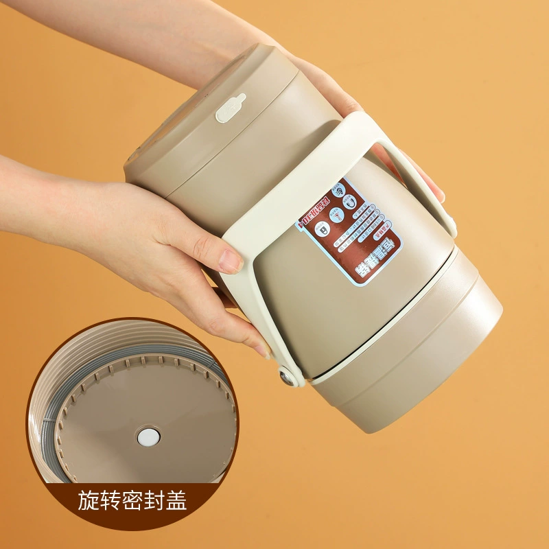 Capacious thermal barrel stainless steel, lunch box, handheld portable банка для хранения