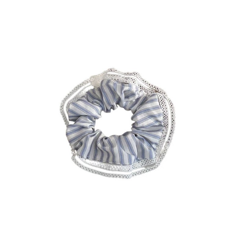 cordón de encaje rayas intestino grueso anillo de cabello bola de cabello corda de cabello francesa corda de cabello de correa de alta elasticidad toque de cabeza