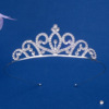 Fashionable hair accessory for princess, crown, metal headband, children's golden water, European style, simple and elegant design