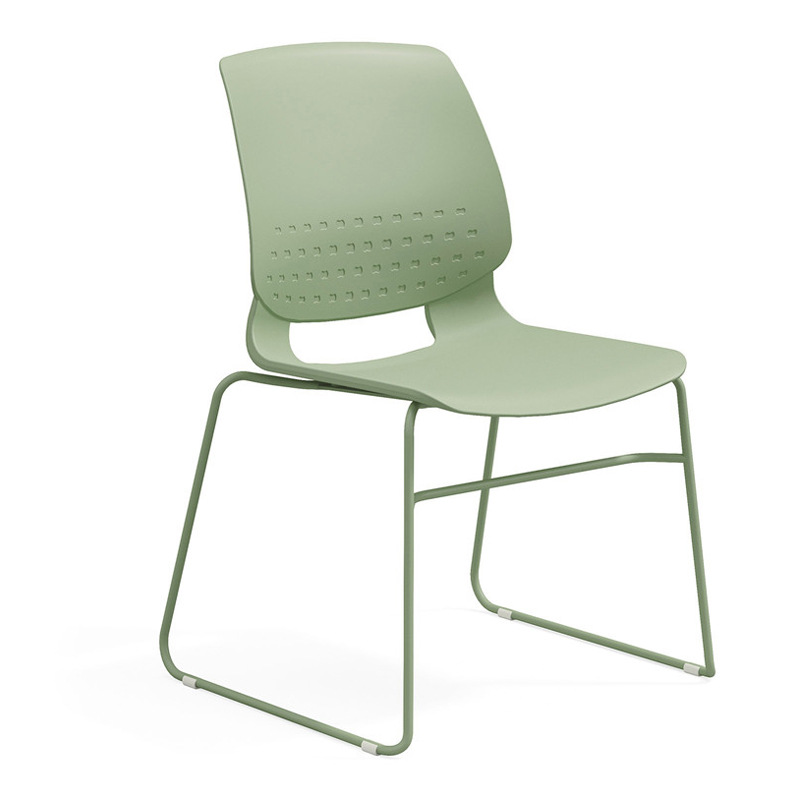 Silla de entrenamiento Silla de recepción apilable en forma de arco pie Silla de comedor respaldo ergonómico silla de oficina entrenamiento Silla de aula image 7