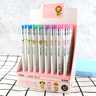 Cute Cartoon Primary School Children's Activity Pencil Prize Press Pencil Refill Children's Pencil with Eraser Head