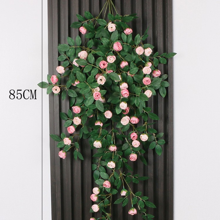 Simulación transfronteriza rosa colgada en la pared de plástico artificial de flores藤 acondicionado de aire acondicionado de pared de hogar orquídea colgante de orquídea decorada planta de藤