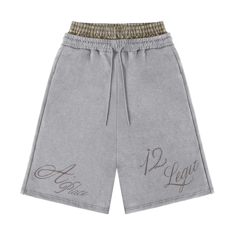 High-Waisted Loose Y2K American Street Hip-Hop Casual Shorts with Street Print