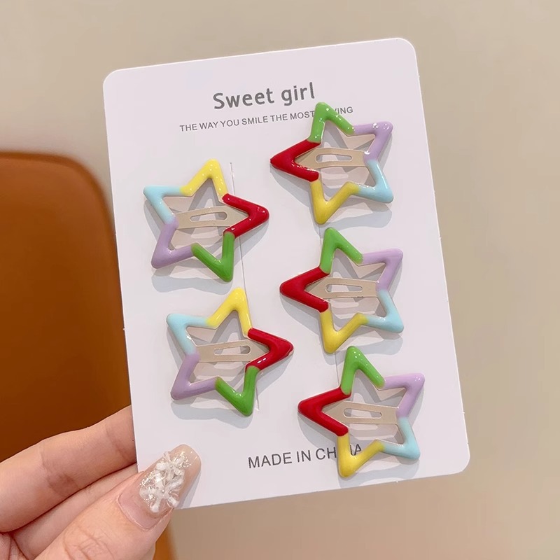 Bonitos niños color caramelo flores clip para el cabello BB clips niñas pecado roto clip para el cabello lateral pequeño clip universal