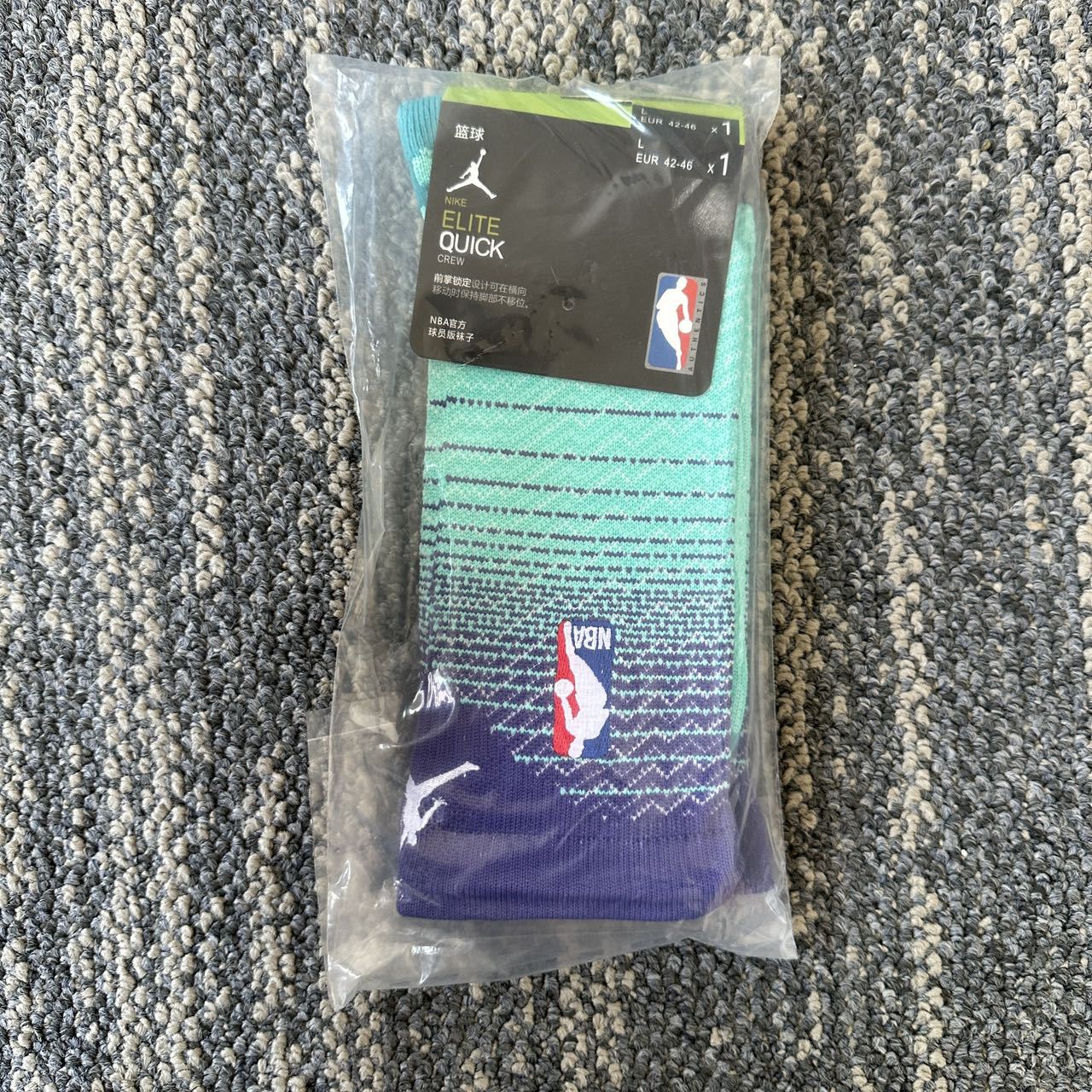 Nike Jordan NBA Elite Quick Crew Socks Purple Teal