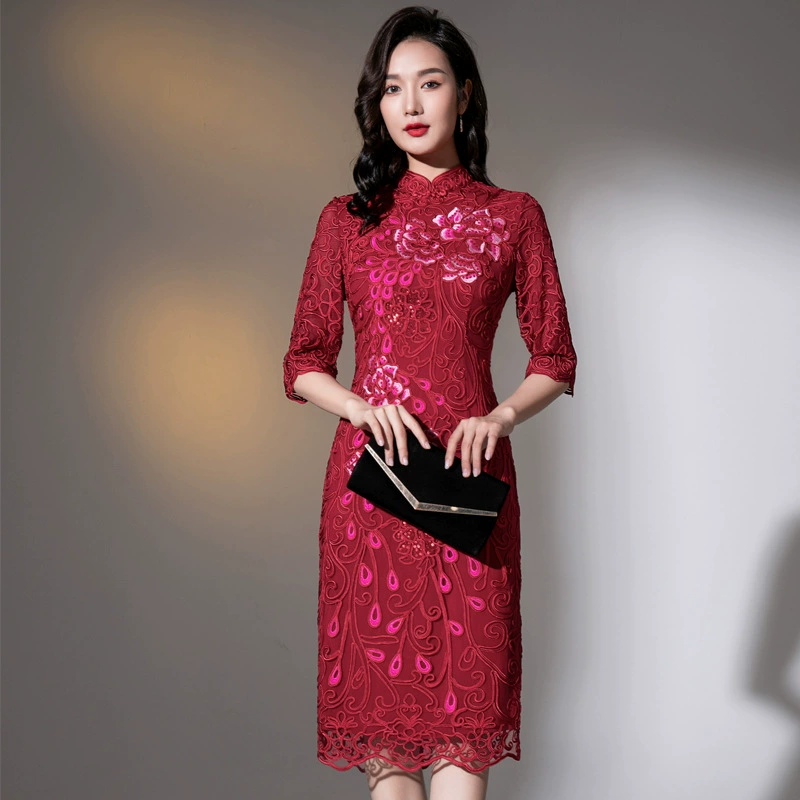 Поколение Шэньчжэнь бренд свадебное платье средних лет женщин Весна Европы и США платье Мать-в-законе мать-в-законе платье оптом