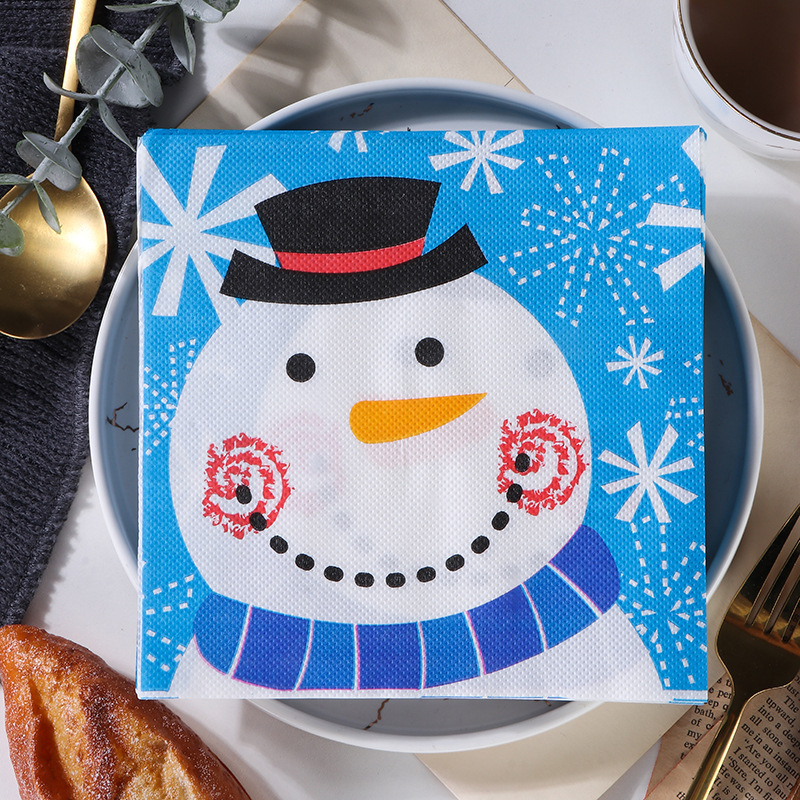 国境を越えたクリスマスの祝日装飾プリントナプキンヘラジカのティッシュパーティー赤いお祝いプリントティッシュ卸売り|undefined
