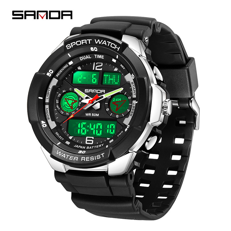 SANDA SANDA estudiantes tendencia relojes electrónicos de moda de secundaria junior reloj deportivo despertador impermeable tabla de montaña 6197