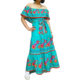 2025 Europe and the United States in spring and summer independent station Amazon new one-word shoulder printing long large pendulum dress LM088