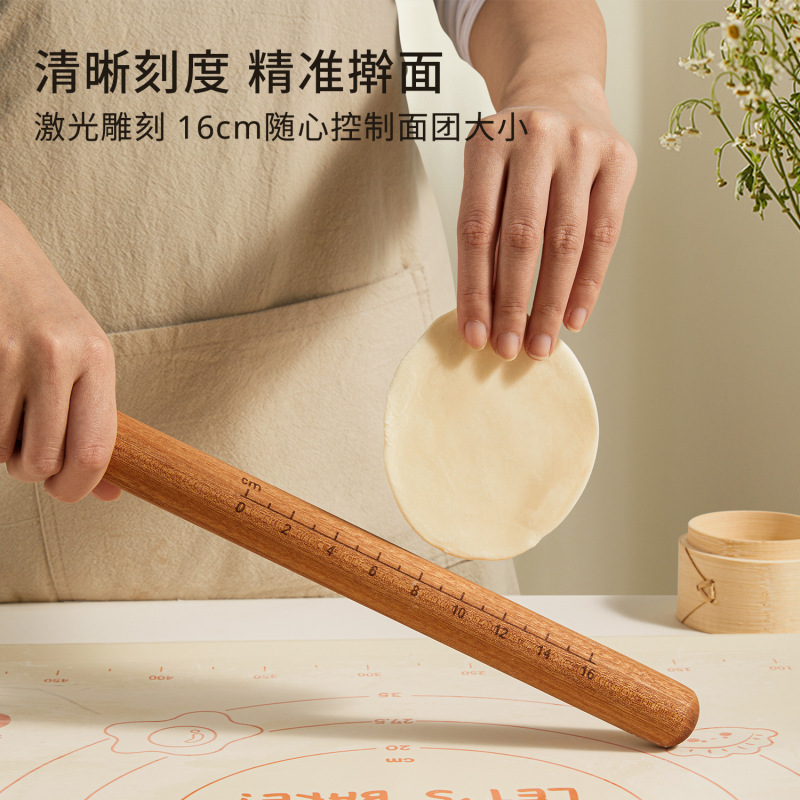 天然の烏檀木のめん棒家庭用の実木は無味で滑らかです。|undefined