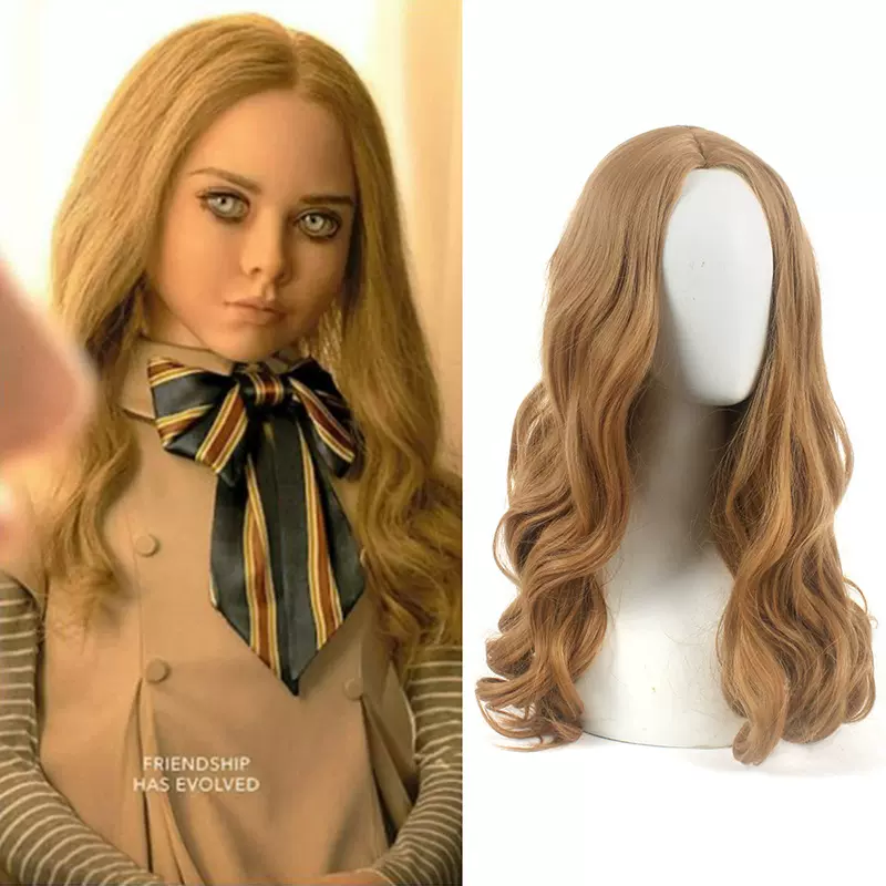 2023新电影 M3GAN/梅根cos假发 Megan假发中分长卷发现货批发