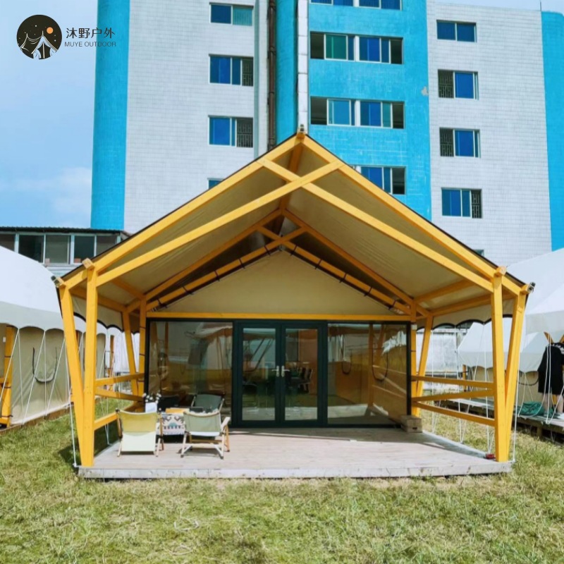 Muye al aire libre gran alojamiento tienda de campaña Hotel campamento residencial tienda de campaña de lujo ligero fabricante
