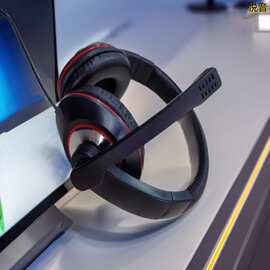 头戴式电脑耳机有线带麦听力游戏耳机音乐话务耳机单双插头可定制