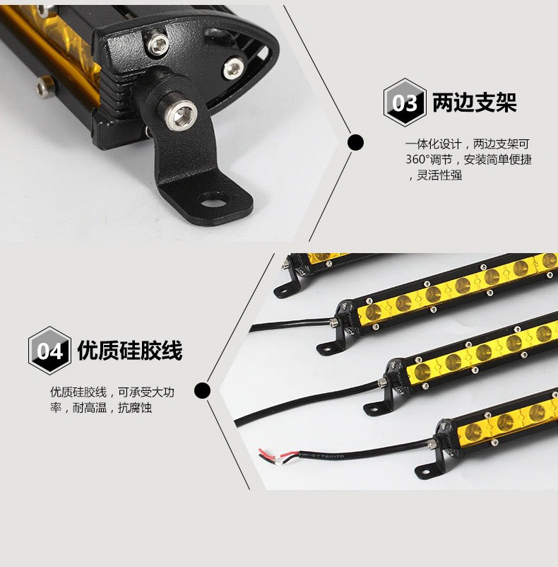 Cross-Border Automotive Small Strip Lights, Off-Road Vehicle Modified Spotlights, Engineering Lights, Automotive Led Work Lights