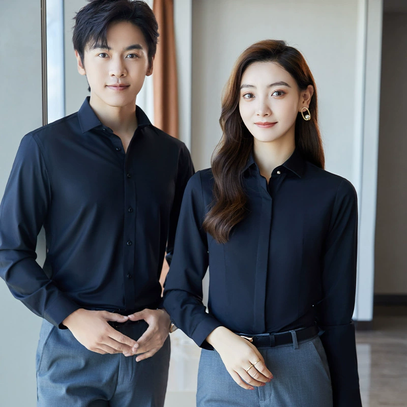 Осенние продажи одежды, плоские рубашки, мужские и женские платья с длинными рукавами, рубашка, профессиональная одежда, недвижимость 4S магазин рабочей одежды женщины