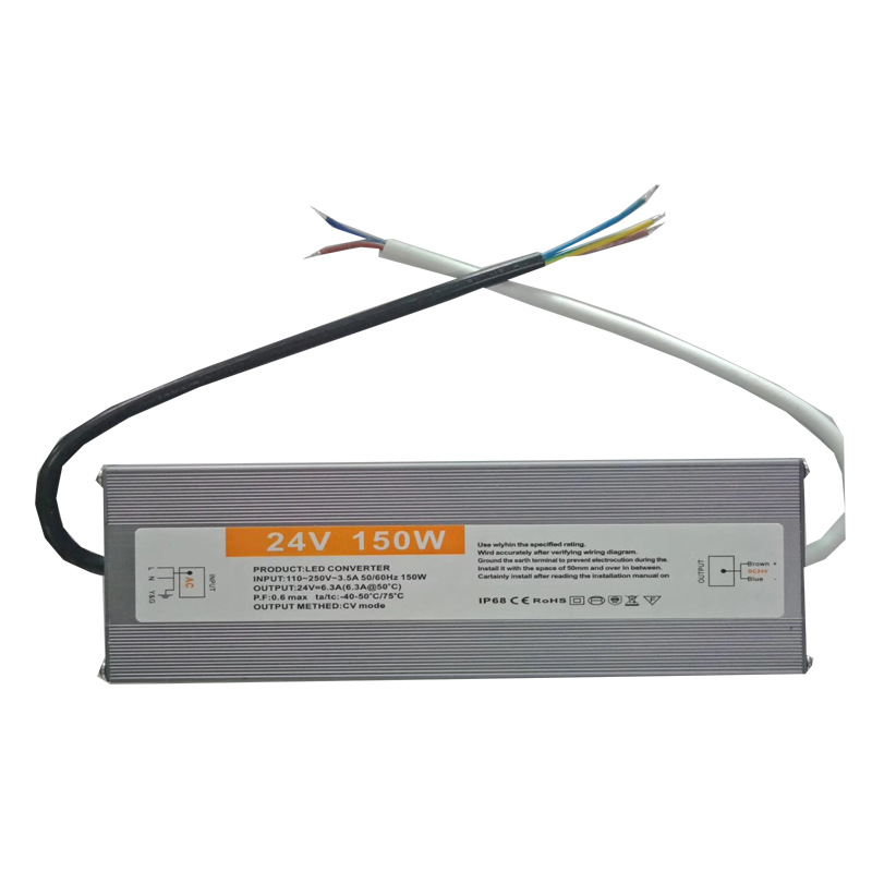 24V6.3A150W超薄灯箱户外防水开关电源24V150W射灯LED数码管电源