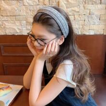 高端毛线针织宽边发箍女2025新款高颅顶头箍发卡秋冬日常外戴发饰