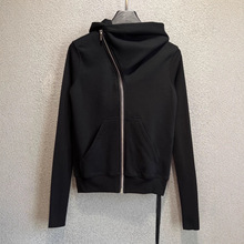 JCSTONE 暗黑RO风格巫师帽斜拉链卫衣修身罗纹袖子纯棉外套女款