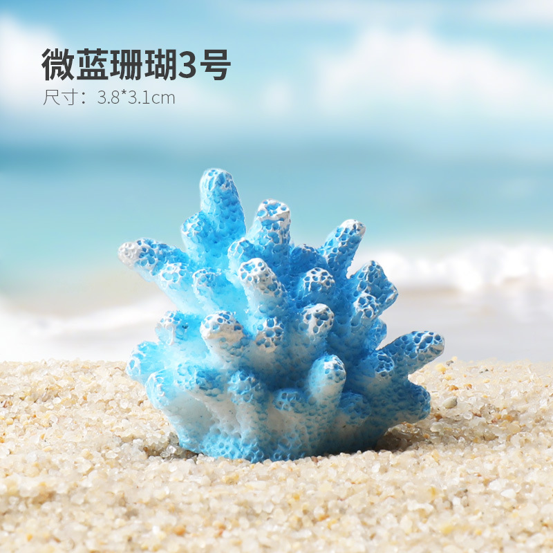 Pecera Micropaisaje Simulación de paisajismo Dibujos animados Paquete de coral Coconut Beach Montaña Esquivar Decoración de la casa