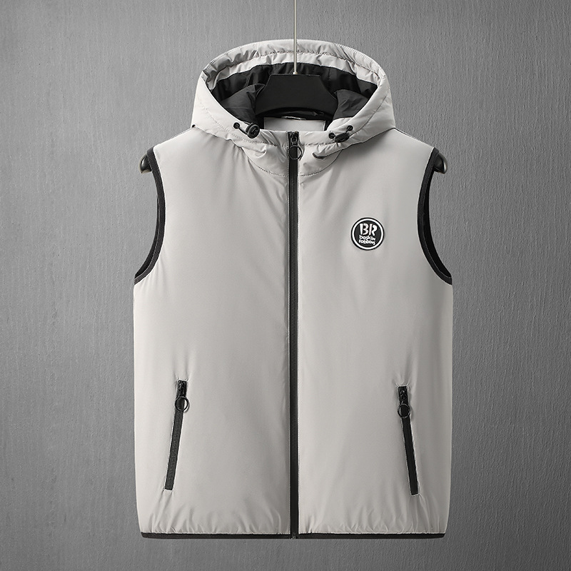 Hombre chaleco con capuz nuevo otoño y invierno cross-border algodón clip caballo chaleco cálido para hombres versión coreana 22072
