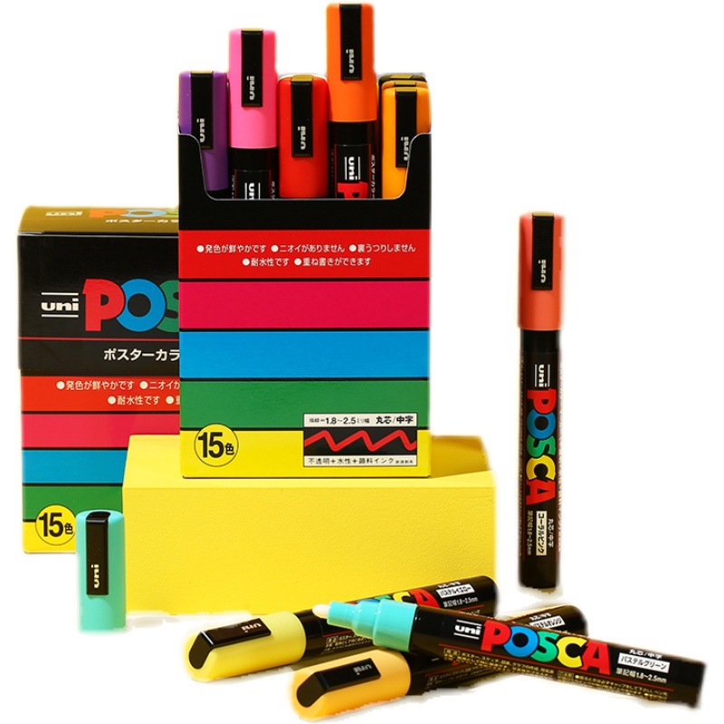 Japón UNI Mitsubishi PC-1M/3m/5M POSCA tesoro color Jia acrílico marcador traje pluma de publicidad