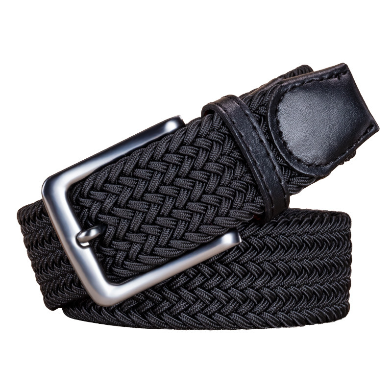 Cinturón tejido elástico de lona verano transpirable no apretado cintura hombres y mujeres cinturón de lona hebilla cinturón de lona