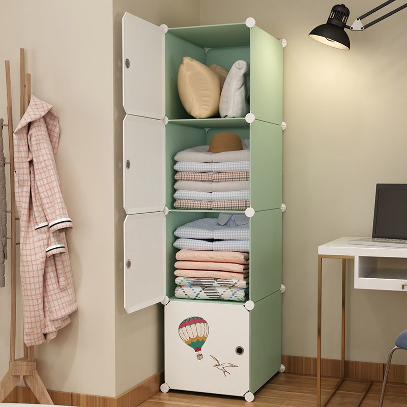 Simple Wardrobe Plastic Assembly Household Adult Clothes Cabinet Multi-Functional Steel Pipe Thickened Reinforced Dormitory Storage Cabinet
