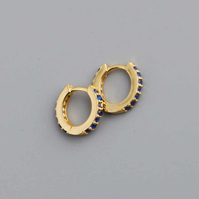 2021 New Foreign Trade 7mm Europe and America Cross Border S925 Silver round MicroInlaid Color Zircon Earrings Earrings Earrings for Womenpicture5