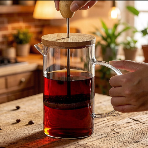 Cafetera de Prensa Francesa de Vidrio de Borosilicato para Café