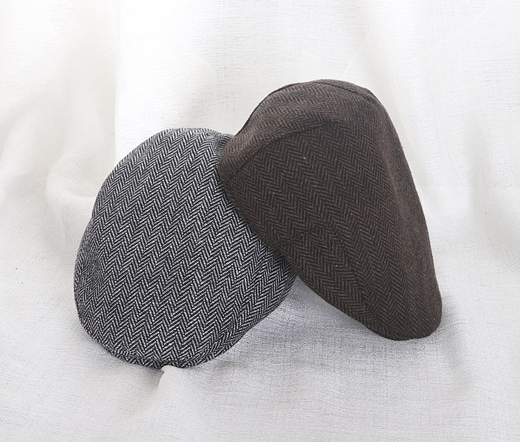 Unisex Newsboy Cap Herringbone Vintage Octagonal Hat For Couples_voghion.com
