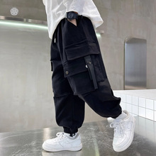 儿童装男童秋装裤子春秋款2025新款中大童男孩秋季工装裤一件代发