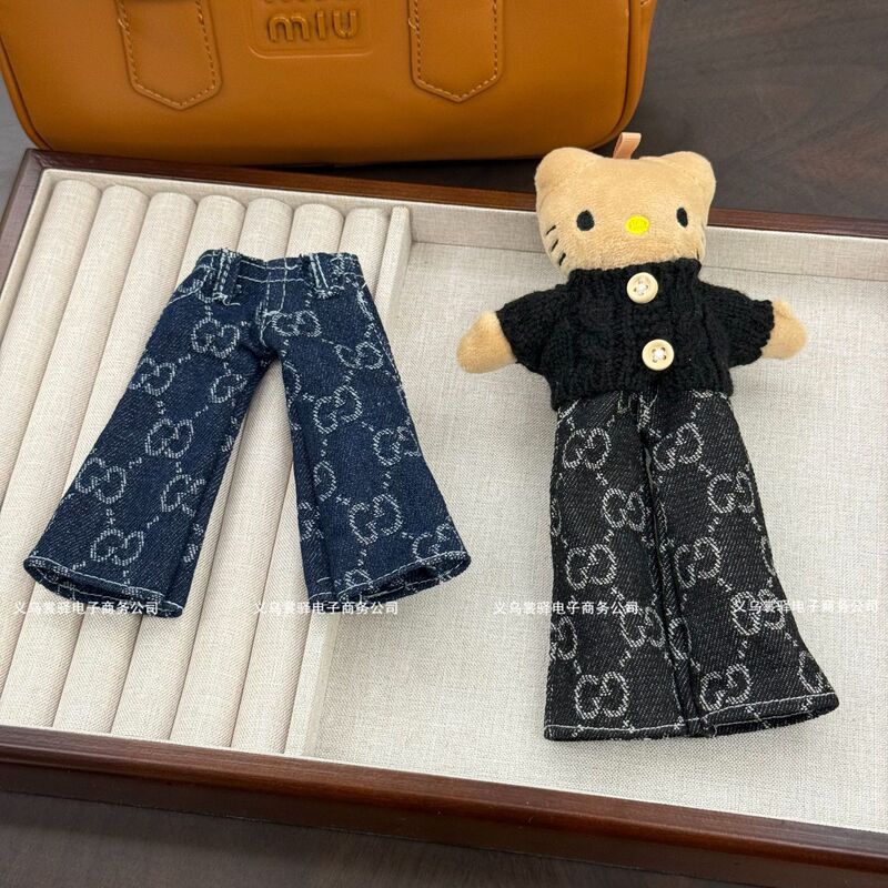 New Long-Leg Kt Designer Jeans American High-Rise Wide-Leg Pants Korean Version Printed Jeans with Pendant Decoration Baby Clothes New Long-Leg Kt Designer Jeans American High-Rise Wide-Leg Pants Korean Version Printed Jeans with Pendant Decoration Baby Clothes