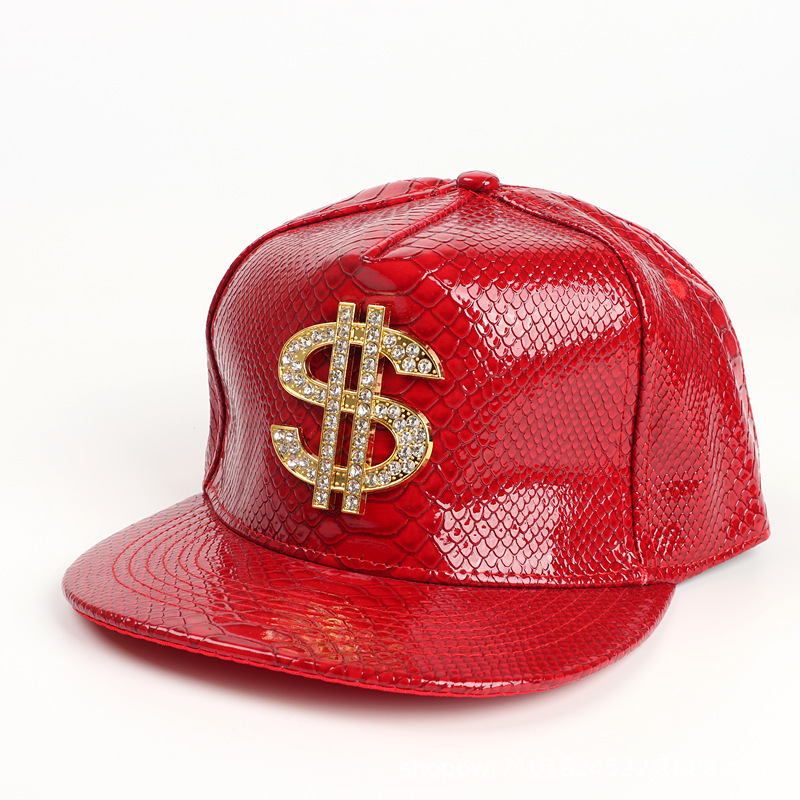 Crocodile Pattern Gold Dollar Sign Hip Hop Baseball Cap Trendy_voghion.com