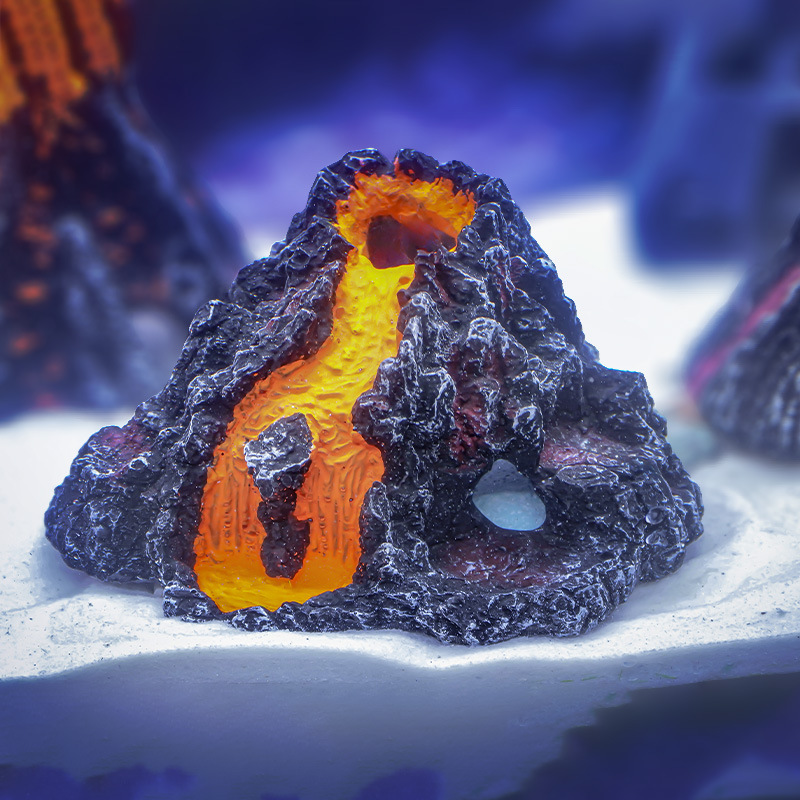El volcán de simulación se puede instalar con una bomba de oxígeno, artesanías para el hogar, adornos, peceras, decoración, paisajismo, resina, rocalla, acuario