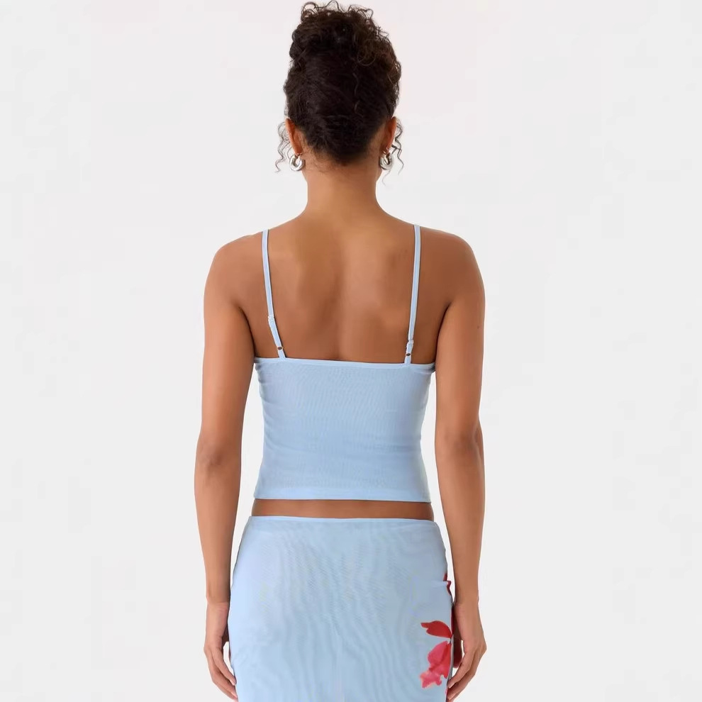 Floral Print Slim Fit Suit Dress For Women Sexy Suspender American Style Summer Clothing_ecoleips.com