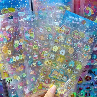 Gilding colorful cute ball bubble stickers three-dimensional Journal material stickers children gift kindergarten reward
