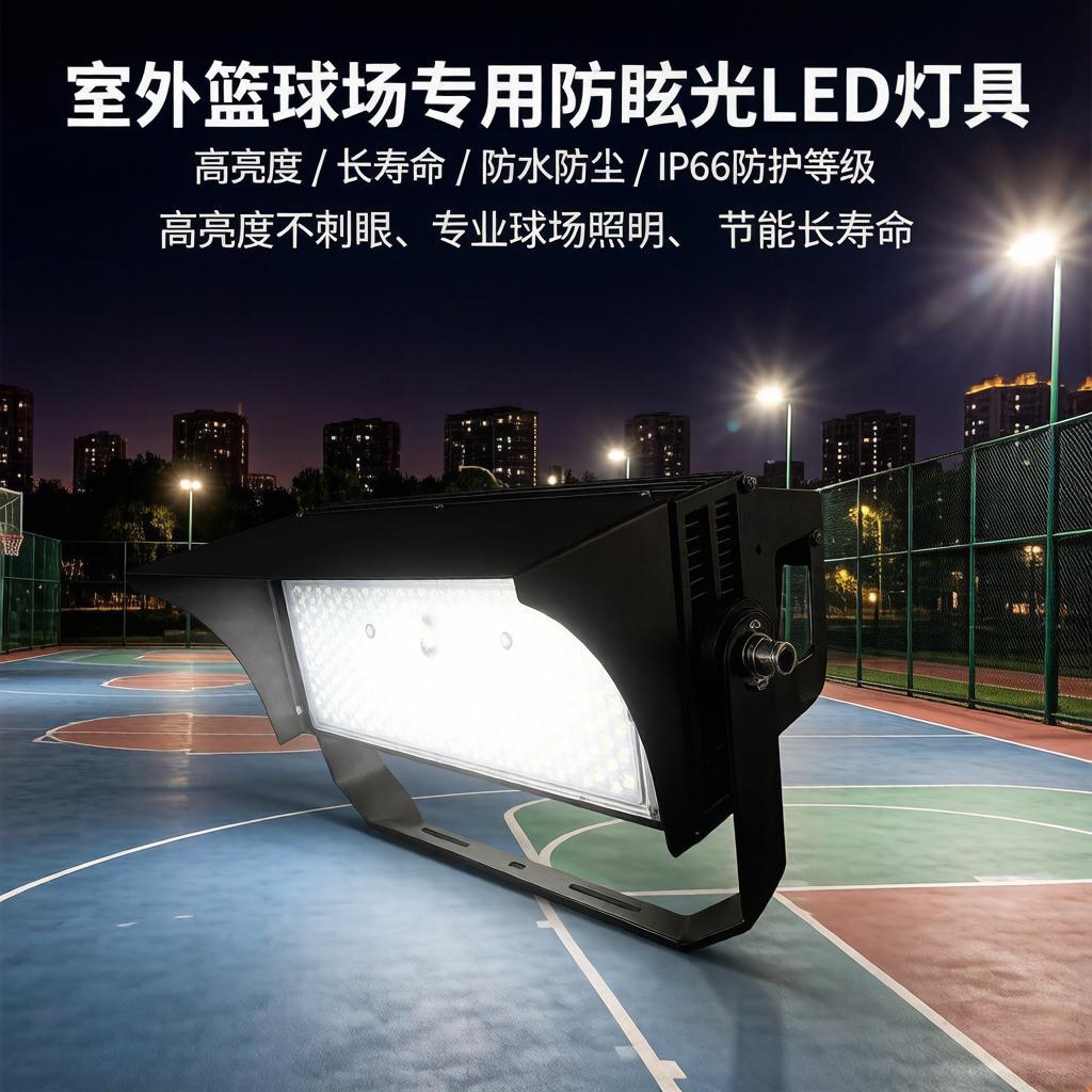 风雨篮球场专业照明灯光厂家五年质保防眩光LED节能省电高效灯具产品实拍图