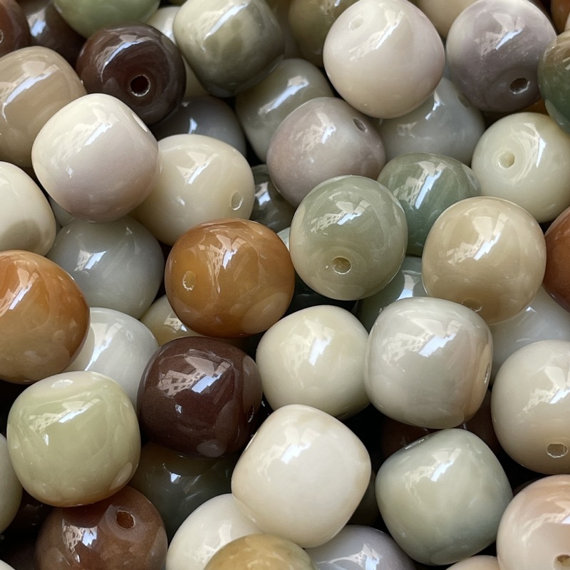 14MM桶珠马卡龙莫兰迪桶珠散装浓郁色系菩提根佛珠散珠工厂批发|undefined
