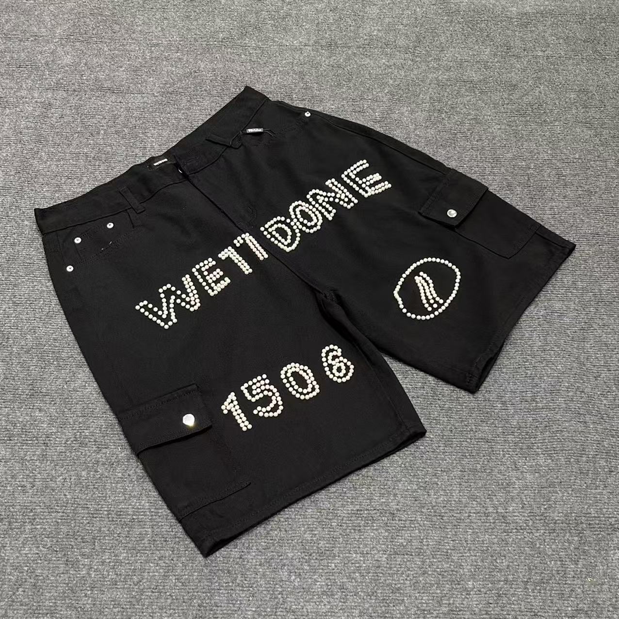 Marca de moda Alcatraz tira reflectante letra impresa camiseta de mangas cortas para hombres y mujeres callejera pantalones cortos casuales set Old Money Style