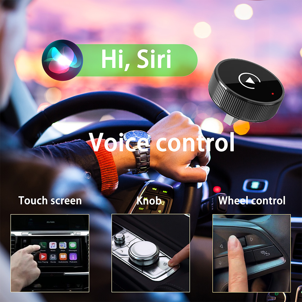 New Wireless Carplay Box Android Auto 2-in-1 Car-Mounted Wired to Wireless Adapter Cross-Border Hot Seller